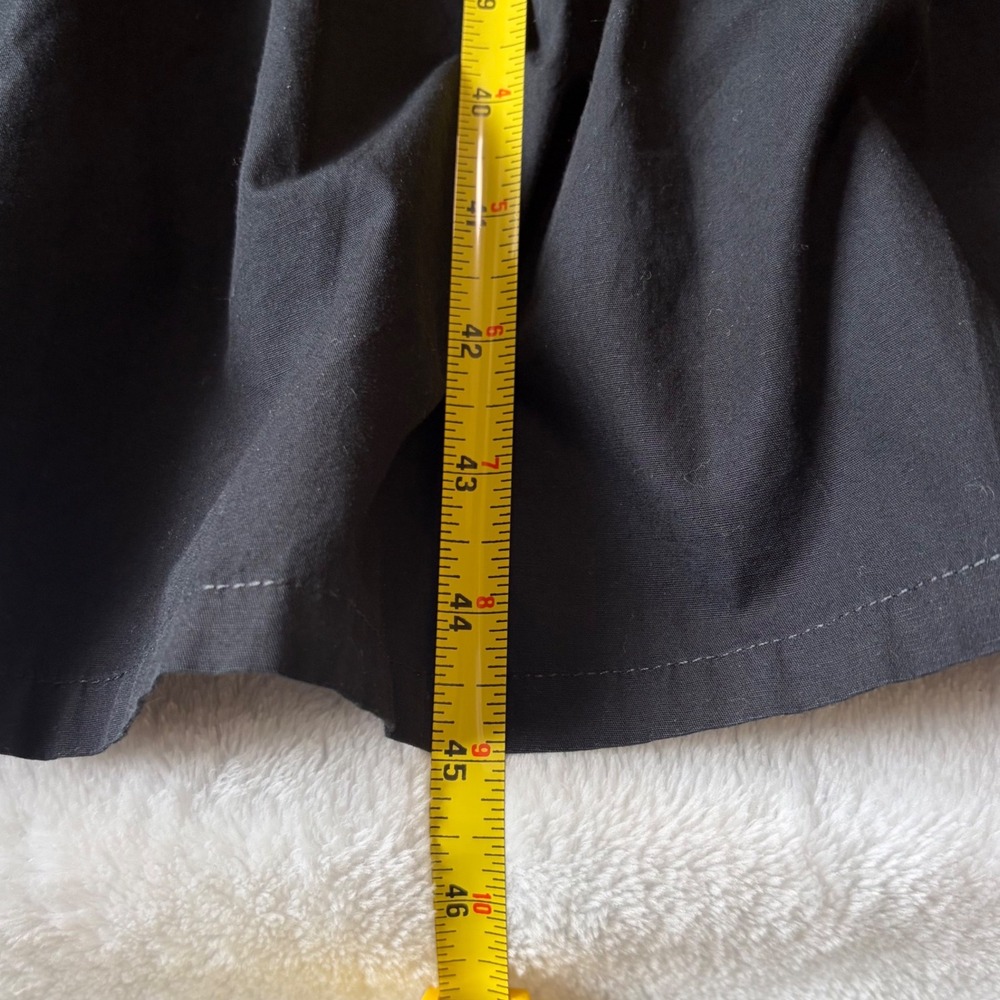 FRENCH CONNECTION Embroidered Midi Dress Size L Puff Sleeve Smocked Ruffle Black - Picture 14 of 15